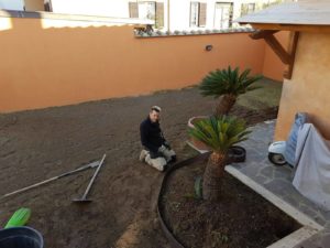 Realizzazione nuovo giardino Giardiniere Giardinaggio Impianto irrigazione Roma